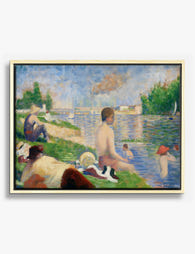 Bathers at Asnières by Seurat Canvas Print Oak