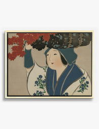 Kindling Salesgirl by Kamisaka Sekka Canvas Print Oak