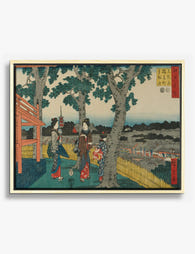 Festival at a Rural Shrine – Hiroshige Canvas Print Oak