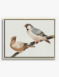 Hokusai Songbirds Canvas Print Oak