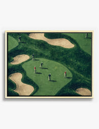 Aerial Golf Greens Canvas Print Oak