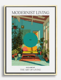 Colorful Modernist Room Canvas Print - Oak