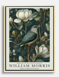 Morris Botanical Bird Canvas Print Oak