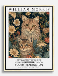 William Morris Cat Garden Canvas Print Oak