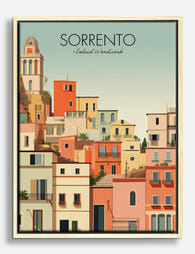 Sorrento Sunlit Streets Canvas Print Oak
