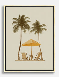 Palm Shade Getaway Canvas Print Oak