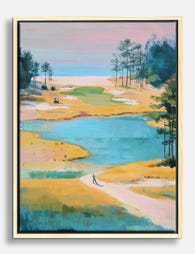 Tranquil Fairway Vista Canvas Print - Oak