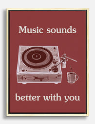 Retro Vinyl Vibes Canvas Print Oak