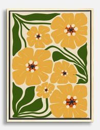 Sunny Boho Blooms Canvas Print - Oak