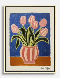 Pink Tulip Delight Canvas Print Oak