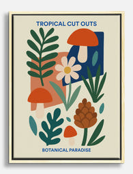 Botanical Tropics Collage Canvas Print - Oak