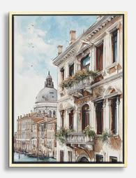 Venetian Balcony View Canvas Print Oak