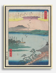 Mount Fuji Lake View by Hiroshige Canvas Print Oak