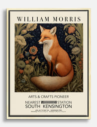 Morris Fox in Wildflowers Canvas Print Oak