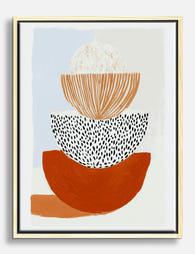 Stacked Harmony Shapes Canvas Print Oak