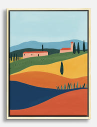 Tuscan Hillside Glow Canvas Print Oak