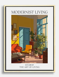 Sunlit Modernist Room Canvas Print - Oak