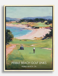 Pebble Beach Golf View Canvas Print - Oak