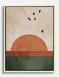 Sunset Geometry Canvas Print Oak