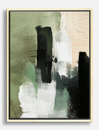 Sage Mist Abstraction Canvas Print Oak