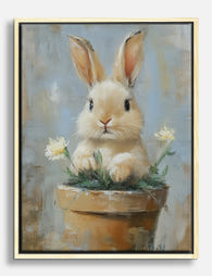 Bunny in Bloom Canvas Print Oak