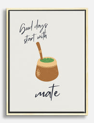 Morning Rituals: Mate Joy Canvas Print Oak