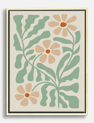Soft Boho Floral Vibes Canvas Print - Oak