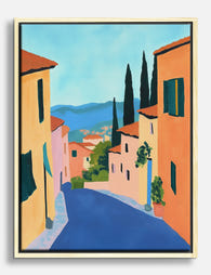 Sunlit Italian Lane Canvas Print Oak