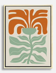 Boho Botanical Bloom Canvas Print - Oak