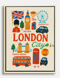 London Icons Canvas Print Oak