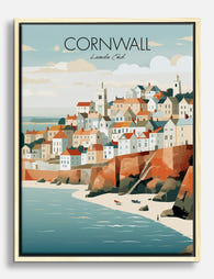 Cornwall Coastal Charm Canvas Print Oak