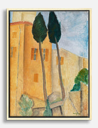Modigliani’s Cypresses Canvas Print Oak