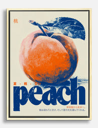 Retro Peach Typography Canvas Print Oak