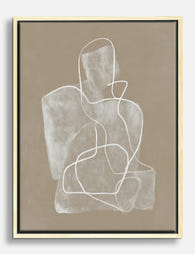 Soft Minimal Line Study Canvas Print Oak