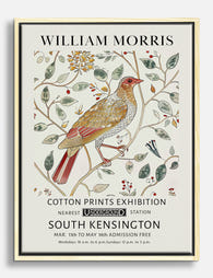 William Morris Botanical Bird Canvas Print Oak