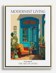 Mediterranean Modern Room Canvas Print - Oak