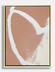 Terracotta Flow Lines Canvas Print Oak