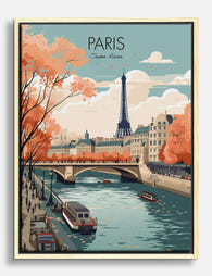 Paris Autumn Stroll Canvas Print Oak
