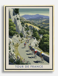 French Cycling Adventure Canvas Print Oak
