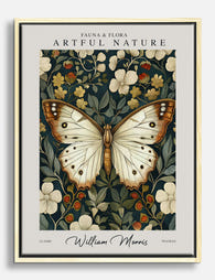 Morris Butterfly Botanical Canvas Print Oak