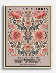 Morris Blush Botanical Canvas Print Oak