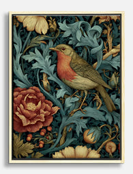 Morris Botanical Bird Canvas Print Oak