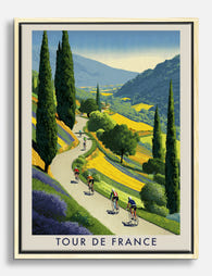 French Countryside Cyclists Canvas Print Oak