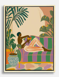 Relaxed Afternoon Lounge Canvas Print Oak