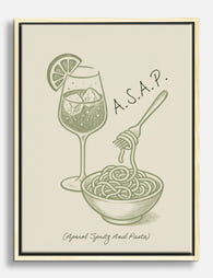 Aperol Spritz & Pasta Vibes Canvas Print Oak
