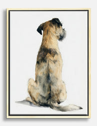 Border Terrier Back View Canvas Print Oak