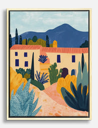 Sunlit Tuscan Retreat Canvas Print Oak