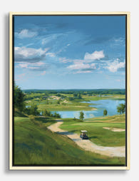 Serene Golf Course Vista Canvas Print - Oak