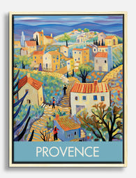 Provence Village View Canvas Print Oak