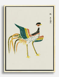 Colorful Crane by Taguchi Canvas Print Oak